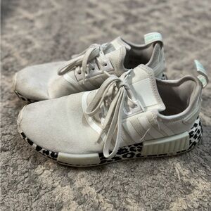 Adidas NMD R1 White with Leopard Accents